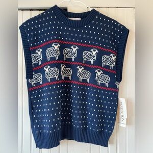 Vintage 80s Pendleton Wool Sheep Sweater Vest. BRAND NEW WITH TAG (SIZE LARGE)